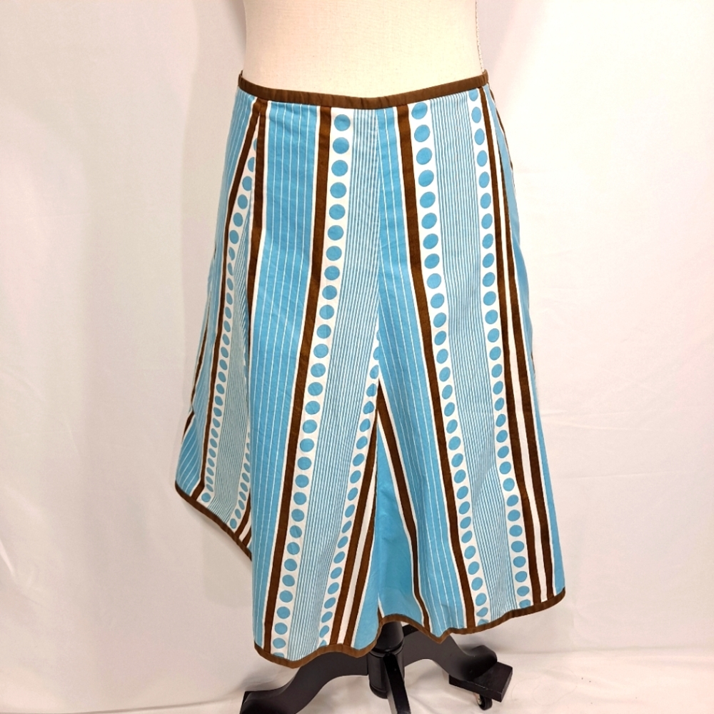 Boden Blue Gored Summer Swing Skirt